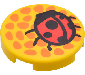 LEGO Tile 2 x 2 Round with Ladybird with "X" Bottom (4150 / 44729)