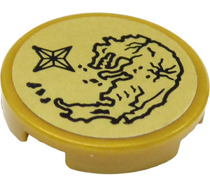 LEGO Tile 2 x 2 Round with Map Sticker with Bottom Stud Holder (14769)