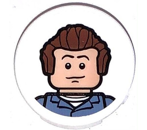LEGO Tile 2 x 2 Round with Picture of Peter McCallister Sticker with Bottom Stud Holder (14769)