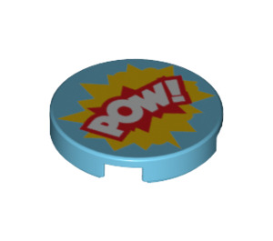 LEGO Tile 2 x 2 Round with 'POW!' with Bottom Stud Holder (14769)