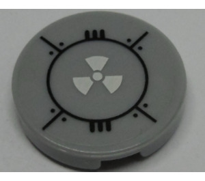 LEGO Tile 2 x 2 Round with Radioactivity Warning, Bolted Plates Sticker with "X" Bottom (4150)