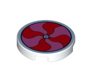 LEGO Tile 2 x 2 Round with Red and Purple with Bottom Stud Holder (14769 / 29682)