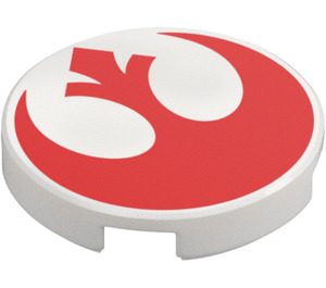 LEGO Tile 2 x 2 Round with Red Rebel Alliance Symbol with Bottom Stud Holder (14769)