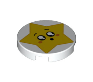 LEGO Tile 2 x 2 Round with Star Face with Bottom Stud Holder (14769 / 44287)