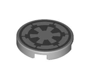 LEGO Tile 2 x 2 Round with Star Wars Imperial Logo with Bottom Stud Holder (14769 / 80306)