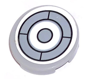 LEGO Tile 2 x 2 Round with White Ring Sticker with Bottom Stud Holder (14769)