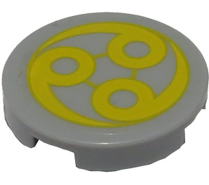 LEGO Tile 2 x 2 Round with Yellow Circles Sticker with "X" Bottom (4150)