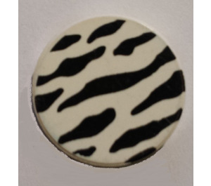 LEGO Tile 2 x 2 Round with Zebra Stripes with "X" Bottom (4150)