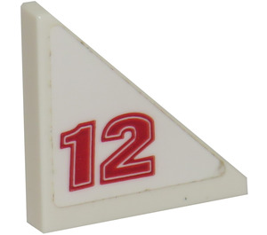 LEGO Tile 2 x 2 Triangular with '12' (Model Right) Sticker (35787)