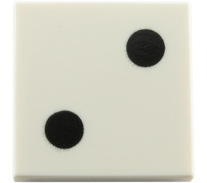 LEGO Tuile 2 x 2 avec 2 Noir Dots (Dice) avec rainure (3068 / 84571)