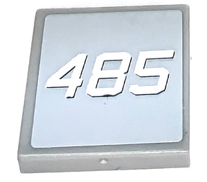 LEGO Tile 2 x 2 with '485' Sticker with Groove (3068)