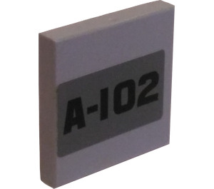LEGO Tile 2 x 2 with A-102 Sticker with Groove (3068)