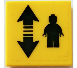 LEGO Tile 2 x 2 with Arrows and Minifig Sticker with Groove (3068)