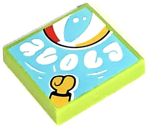 LEGO Tuile 2 x 2 avec Beach Balle avec rainure (3068 / 77314)