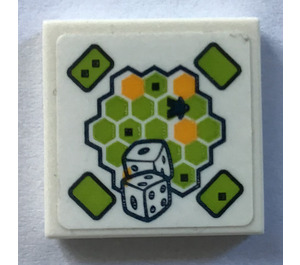 LEGO Tile 2 x 2 with Board Game Sticker with Groove (3068)
