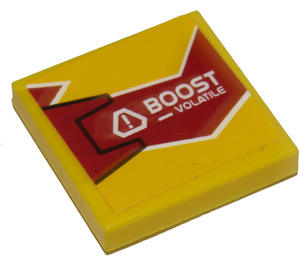 LEGO Tile 2 x 2 with 'BOOST - VOLATILE' Sticker with Groove (3068)