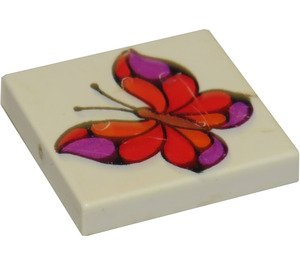 LEGO Tile 2 x 2 with Butterfly with Groove (3068)