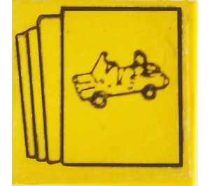 LEGO Tile 2 x 2 with Car 10041 Sticker with Groove (3068)