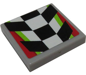 LEGO Tile 2 x 2 with Checkered Pattern 4433 Sticker with Groove (3068)