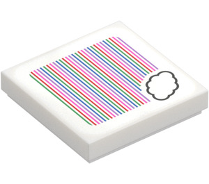 LEGO Tile 2 x 2 with Cloud Barcode with Groove (3068)