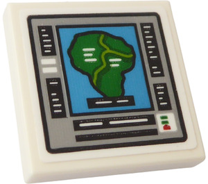 LEGO Tile 2 x 2 with Computer Monitor with Island Sticker with Groove (3068)