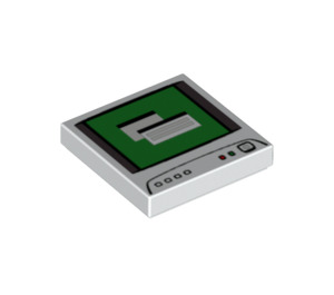 LEGO Fliese 2 x 2 mit Computer Screen und Grau Power Icon mit Nut (3068 / 47369)