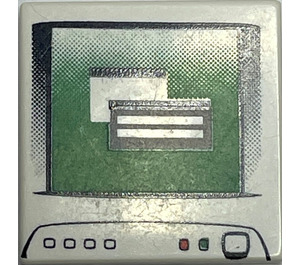LEGO Fliese 2 x 2 mit Computer Screen mit Empty Power Switch mit Nut (3068)