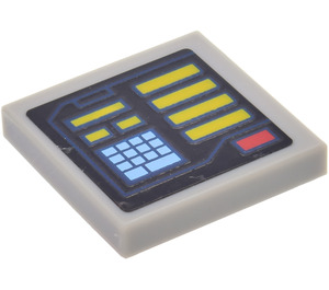 LEGO Tile 2 x 2 with Control Panel 6860 Sticker with Groove (3068)