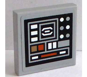 LEGO Fliese 2 x 2 mit Control Panel Aufkleber mit Nut (3068)