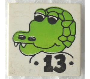 LEGO Tile 2 x 2 with Crocodile Head and '13' with Groove (3068)