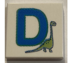 LEGO Tile 2 x 2 with "D" with Groove (3068)