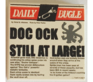 LEGO Tile 2 x 2 with Daily Bugle - Doc Ock Still at Large! with Groove (3068)
