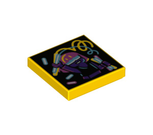 LEGO Tile 2 x 2 with Dancer with glowsticks with Groove (3068 / 72848)