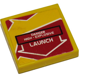 LEGO Tuile 2 x 2 avec Danger et Launch La Flèche Autocollant avec rainure (3068)