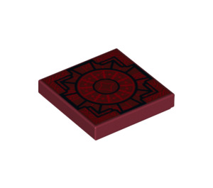 LEGO Tile 2 x 2 with Dark Red Circles with Groove (3068 / 35000)