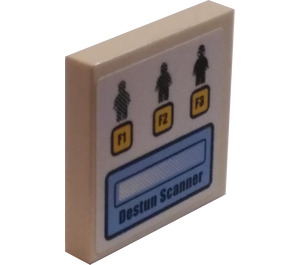 LEGO Tile 2 x 2 with Destun Scanner Sticker with Groove (3068)