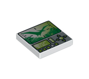 LEGO Fliese 2 x 2 mit Dino Control Panel mit Nut (3068 / 74343)