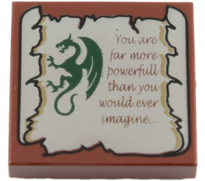LEGO Tile 2 x 2 with Dragon Scroll with Groove (3068 / 90984)