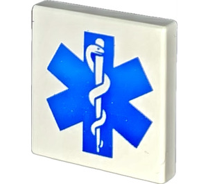 LEGO Tile 2 x 2 with EMT Star with Groove (3068)