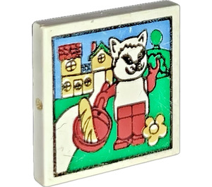 LEGO Tile 2 x 2 with Fabuland Catherine Cat with Groove (3068)