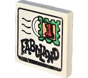 LEGO Tile 2 x 2 with Fabuland Stamp with Groove (3068)