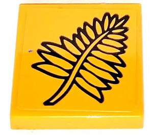LEGO Tile 2 x 2 with Fern Frond Sticker with Groove (3068)