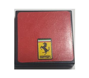 LEGO Tile 2 x 2 with Ferrari Logo Sticker with Groove (3068)