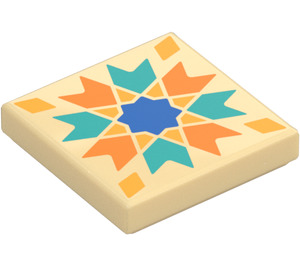 LEGO Tile 2 x 2 with Floral Tile Pattern with Groove (3068 / 110909)