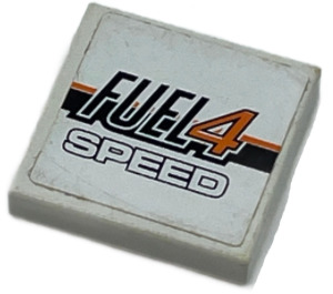 LEGO Tile 2 x 2 with Fuel 4 Speed Sticker with Groove (3068)