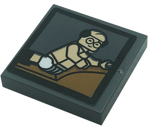 LEGO Tile 2 x 2 with George Louis Costanza Minifigure in Underwear Sticker with Groove (3068)