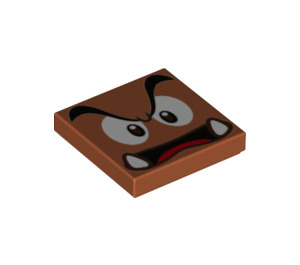 LEGO Tile 2 x 2 with Goomba Face with Central Eyes with Groove (3068 / 79530)
