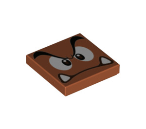 LEGO Tile 2 x 2 with Goomba Face with Middle Eyes with Groove (3068 / 68903)