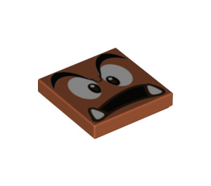 LEGO Tile 2 x 2 with Goomba Surprised Face with Groove (3068 / 68947)