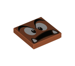 LEGO Fliese 2 x 2 mit Goomba Surprised Gesicht mit Nut (3068 / 68947)